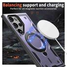 For Samsung Galaxy S23 Ultra 5G PC Hybrid TPU Armor MagSafe Holder Phone Case(Purple) - 3