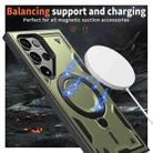 For Samsung Galaxy S25 Ultra 5G PC Hybrid TPU Armor MagSafe Ring Holder Phone Case(Olive Green) - 3