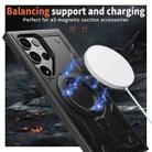 For Samsung Galaxy S25 Ultra 5G PC Hybrid TPU Armor MagSafe Ring Holder Phone Case(Black) - 3