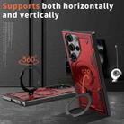 For Samsung Galaxy S25 Ultra 5G PC Hybrid TPU Armor MagSafe Ring Holder Phone Case(Red) - 2