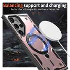 For Samsung Galaxy S25 Ultra 5G PC Hybrid TPU Armor MagSafe Ring Holder Phone Case(Rose Gold) - 3