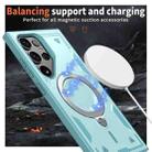 For Samsung Galaxy S25 Ultra 5G PC Hybrid TPU Armor MagSafe Ring Holder Phone Case(Light Blue) - 3