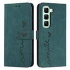 For Infinix Hot 50 5G Skin Feel Heart Embossed Leather Phone Case(Green) - 1