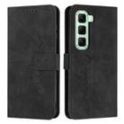 For Infinix Hot 50 5G Skin Feel Heart Embossed Leather Phone Case(Black) - 1