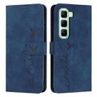 For Infinix Hot 50 5G Skin Feel Heart Embossed Leather Phone Case(Blue) - 1