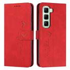 For Infinix Hot 50 5G Skin Feel Heart Embossed Leather Phone Case(Red) - 1