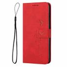 For Infinix Hot 50 5G Skin Feel Heart Embossed Leather Phone Case(Red) - 2