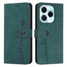 For Infinix Note 40X 5G Skin Feel Heart Embossed Leather Phone Case(Green) - 1