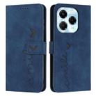 For Infinix Note 40X 5G Skin Feel Heart Embossed Leather Phone Case(Blue) - 1