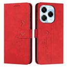 For Infinix Note 40X 5G Skin Feel Heart Embossed Leather Phone Case(Red) - 1