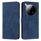 For Infinix Zero 40 4G Skin Feel Heart Embossed Leather Phone Case(Blue) - 1