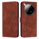 For Infinix Zero 40 4G Skin Feel Heart Embossed Leather Phone Case(Brown) - 1