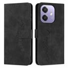 For OPPO A3x 5G Skin Feel Heart Embossed Leather Phone Case(Black) - 1