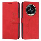 For Realme 13 Pro+ 5G Global Skin Feel Heart Embossed Leather Phone Case(Red) - 1