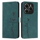 For Tecno Spark 20 Pro 5G Skin Feel Heart Embossed Leather Phone Case(Green) - 1