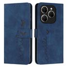 For Tecno Spark 20 Pro 5G Skin Feel Heart Embossed Leather Phone Case(Blue) - 1