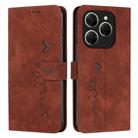 For Tecno Spark 20 Pro 5G Skin Feel Heart Embossed Leather Phone Case(Brown) - 1