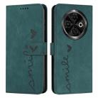 For Tecno Spark 30C Skin Feel Heart Embossed Leather Phone Case(Green) - 1