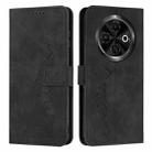 For Tecno Spark 30C Skin Feel Heart Embossed Leather Phone Case(Black) - 1