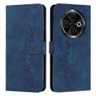 For Tecno Spark 30C Skin Feel Heart Embossed Leather Phone Case(Blue) - 1