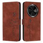 For Tecno Spark 30C Skin Feel Heart Embossed Leather Phone Case(Brown) - 1