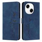 For Tecno Spark Go 1 Skin Feel Heart Embossed Leather Phone Case(Blue) - 1