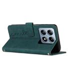 For Xiaomi 14T Pro Skin Feel Heart Embossed Leather Phone Case(Green) - 3