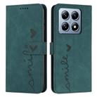 For Xiaomi 14T Skin Feel Heart Embossed Leather Phone Case(Green) - 1