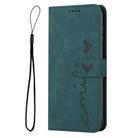 For Xiaomi 14T Skin Feel Heart Embossed Leather Phone Case(Green) - 2