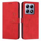 For Xiaomi 14T Skin Feel Heart Embossed Leather Phone Case(Red) - 1