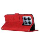 For Xiaomi 14T Skin Feel Heart Embossed Leather Phone Case(Red) - 3
