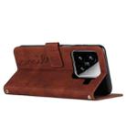 For Xiaomi 15 Skin Feel Heart Embossed Leather Phone Case(Brown) - 3