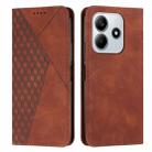 For Redmi Note 14 5G Diamond Splicing Skin Feel Magnetic Leather Phone Case(Brown) - 1