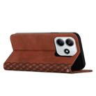 For Redmi Note 14 5G Diamond Splicing Skin Feel Magnetic Leather Phone Case(Brown) - 3