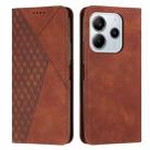 For Redmi Note 14 4G 164.84mm Diamond Splicing Skin Feel Magnetic Leather Phone Case(Brown) - 1