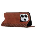 For Redmi Note 14 4G 164.84mm Diamond Splicing Skin Feel Magnetic Leather Phone Case(Brown) - 3