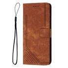 For Infinix Hot 50 4G Skin Feel Stripe Pattern Leather Phone Case(Brown) - 2