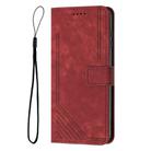 For Infinix Hot 50 4G Skin Feel Stripe Pattern Leather Phone Case(Red) - 2