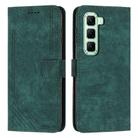 For Infinix Hot 50 4G Skin Feel Stripe Pattern Leather Phone Case(Green) - 1