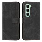 For Infinix Hot 50 4G Skin Feel Stripe Pattern Leather Phone Case(Black) - 1