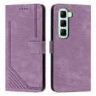 For Infinix Hot 50 4G Skin Feel Stripe Pattern Leather Phone Case(Purple) - 1