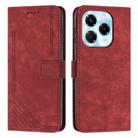 For Infinix Note 40X 5G Skin Feel Stripe Pattern Leather Phone Case(Red) - 1