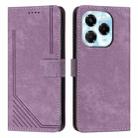 For Infinix Note 40X 5G Skin Feel Stripe Pattern Leather Phone Case(Purple) - 1