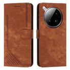 For Infinix Zero 40 4G Skin Feel Stripe Pattern Leather Phone Case(Brown) - 1