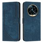 For Realme 13 Pro+ 5G Global Skin Feel Stripe Pattern Leather Phone Case(Blue) - 1