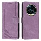 For Realme 13 Pro+ 5G Global Skin Feel Stripe Pattern Leather Phone Case(Purple) - 1