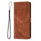 For Tecno Spark 20 Pro 5G Skin Feel Stripe Pattern Leather Phone Case(Brown) - 2