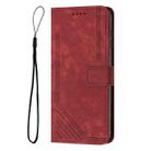 For Tecno Spark 30C Skin Feel Stripe Pattern Leather Phone Case(Red) - 2