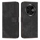 For Tecno Spark 30C Skin Feel Stripe Pattern Leather Phone Case(Black) - 1