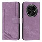 For Tecno Spark 30C Skin Feel Stripe Pattern Leather Phone Case(Purple) - 1